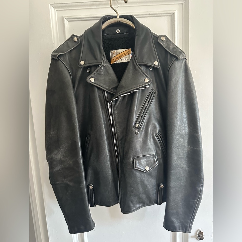 Scott Black Leather Motorcycle Jacket